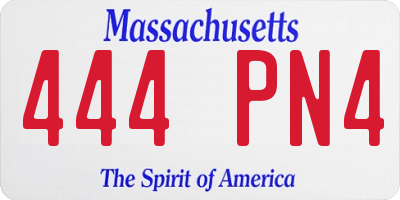 MA license plate 444PN4