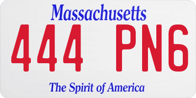MA license plate 444PN6