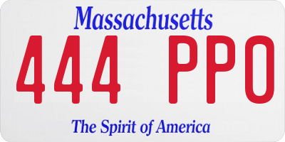 MA license plate 444PP0