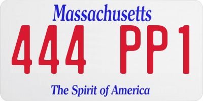 MA license plate 444PP1