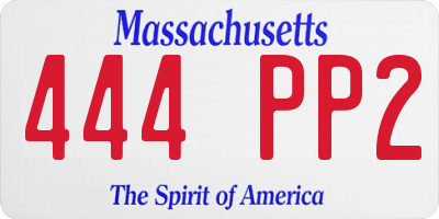 MA license plate 444PP2