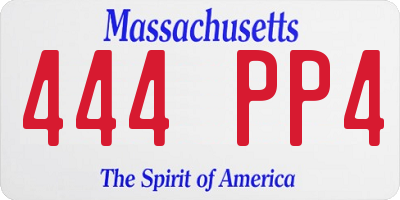 MA license plate 444PP4