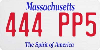 MA license plate 444PP5