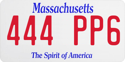 MA license plate 444PP6