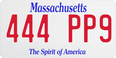 MA license plate 444PP9