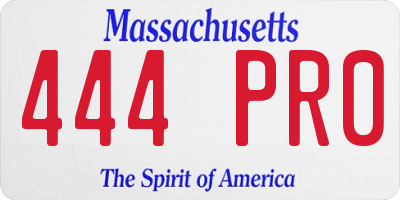 MA license plate 444PR0
