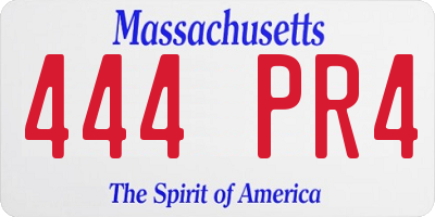 MA license plate 444PR4
