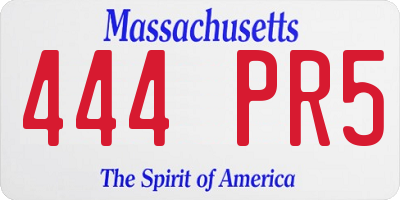 MA license plate 444PR5