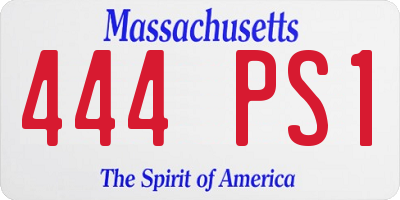 MA license plate 444PS1