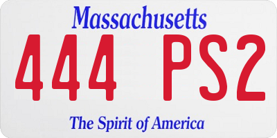 MA license plate 444PS2