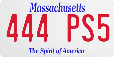 MA license plate 444PS5