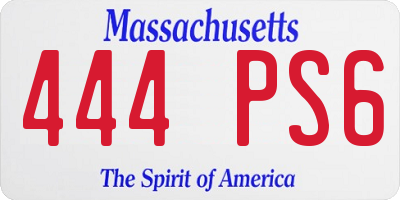 MA license plate 444PS6
