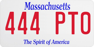 MA license plate 444PT0