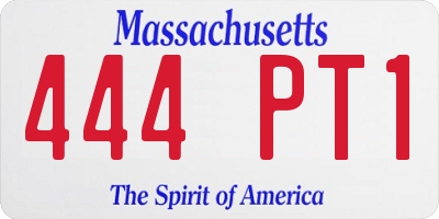 MA license plate 444PT1