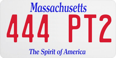MA license plate 444PT2