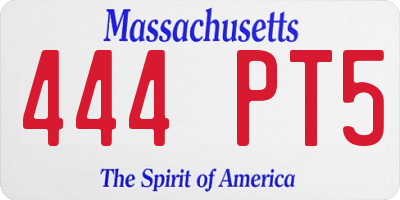 MA license plate 444PT5