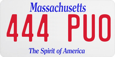 MA license plate 444PU0