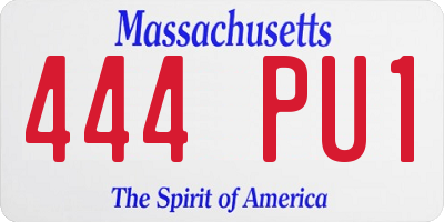 MA license plate 444PU1