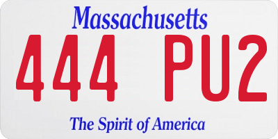 MA license plate 444PU2