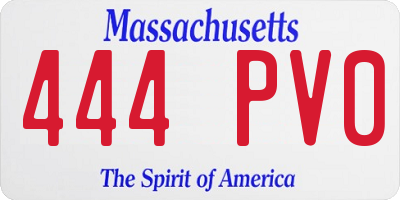 MA license plate 444PV0