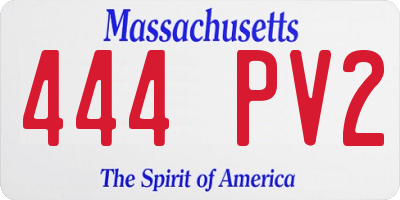 MA license plate 444PV2