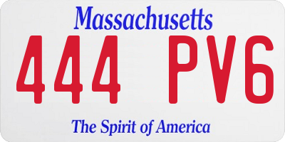 MA license plate 444PV6