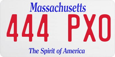 MA license plate 444PX0