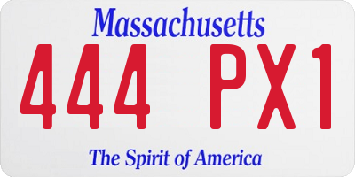 MA license plate 444PX1