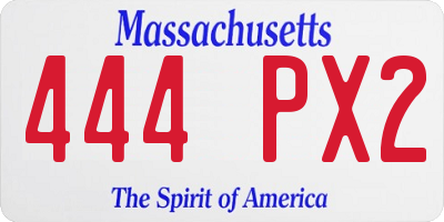 MA license plate 444PX2