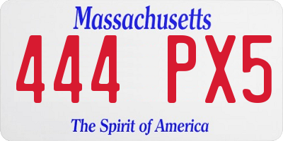 MA license plate 444PX5