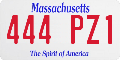 MA license plate 444PZ1