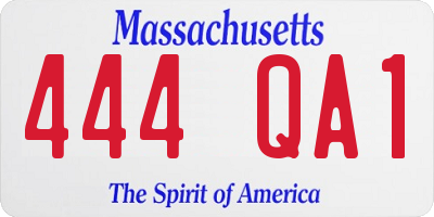 MA license plate 444QA1