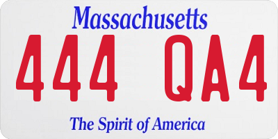 MA license plate 444QA4