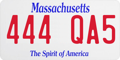 MA license plate 444QA5