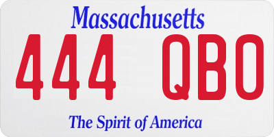 MA license plate 444QB0