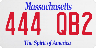 MA license plate 444QB2