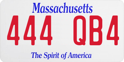 MA license plate 444QB4