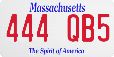 MA license plate 444QB5