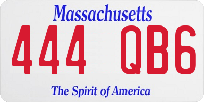 MA license plate 444QB6