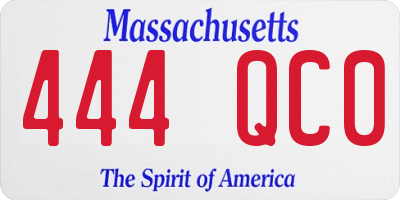 MA license plate 444QC0