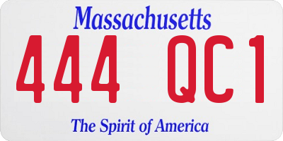 MA license plate 444QC1