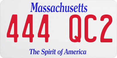 MA license plate 444QC2