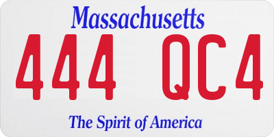 MA license plate 444QC4