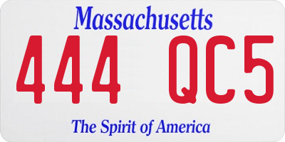 MA license plate 444QC5