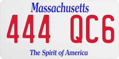 MA license plate 444QC6