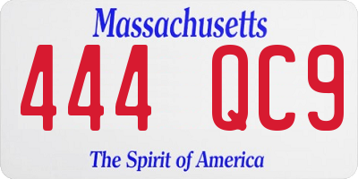 MA license plate 444QC9