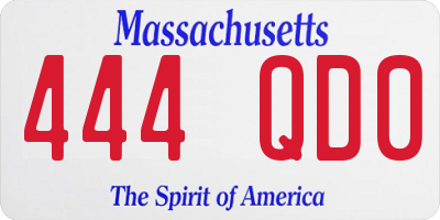 MA license plate 444QD0
