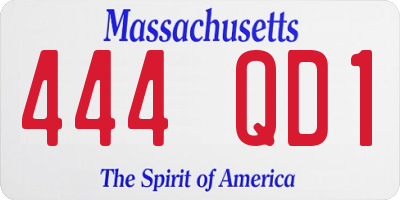 MA license plate 444QD1