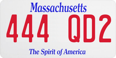 MA license plate 444QD2