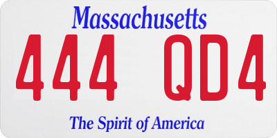 MA license plate 444QD4